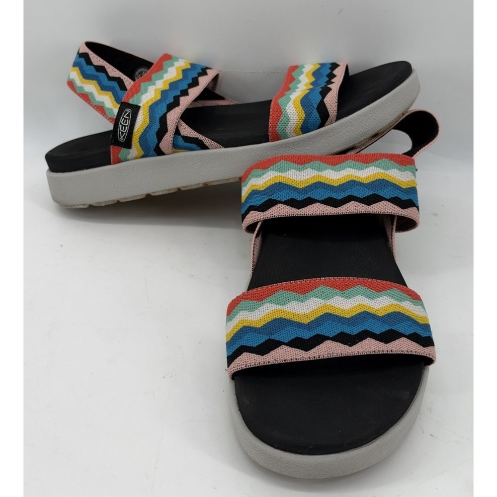Keen Elle Backstrap Sandals Slip On Multicolored Zig Zag Women's Size 9.5